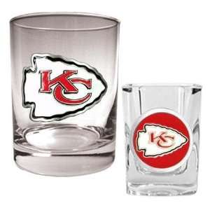   Kansas City Chiefs NFL Liquor Rocks & Shot Glass: Sports & Outdoors