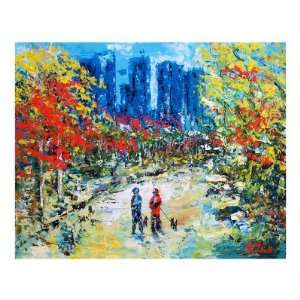 CITY PARK LANE Giclee Poster Print by Claude Marshall 