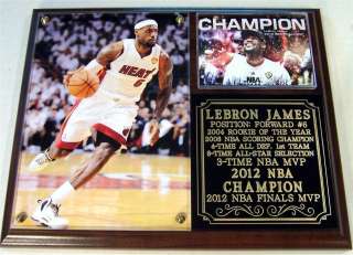 LeBron James #6 2012 NBA Champion Miami Heat 3 Time NBA MVP Photo 
