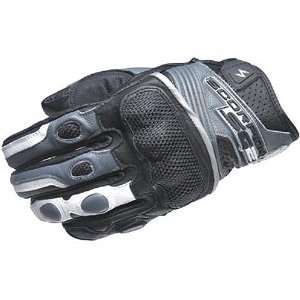   Mens Leather On Road Motorcycle Gloves   Silver / X Small Automotive