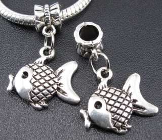 45pc Tibetan Silver fish Charms Bead fit bracelet★f230  