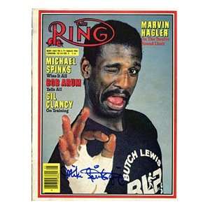 Michael Spinks Autographed / Signed Ring Magazine Cover:  