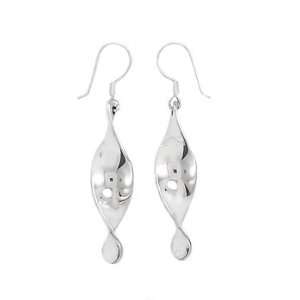   Silver Twist Earrings on French Wire 925 Sterling Silver Jewelry