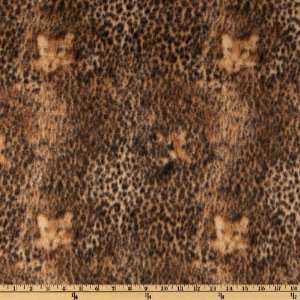  60 Wide Fleece Leopard Brown/Black Fabric By The Yard 