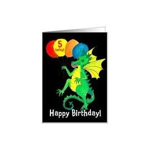  Green Dragon 5th Birthday Card Card: Toys & Games