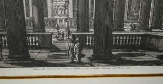   Luigi Rossini Etching of The Temple of Claudius Print c.1822 NR  