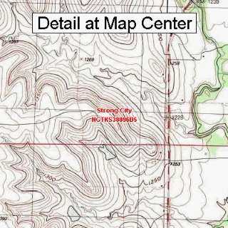   Topographic Quadrangle Map   Strong City, Kansas (Folded/Waterproof