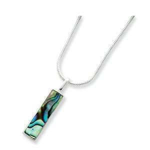  Sterling Silver Abalone Pendant Necklace: Jewelry