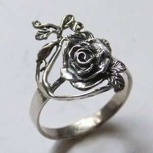  Thaimart Beautyful Rose Flower 925 Sterling Silver Ring 