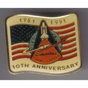  Nasa Space Shuttle Columbia 10th Anniversary Pin 