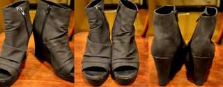 Peep Toe Ankle Wedge Platform Heels Boots 6 EUC  