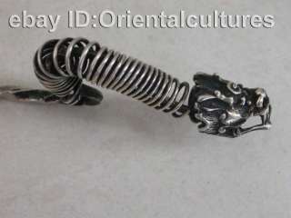 Vintage Exotic Chinese Handmade Miao Silver Hairpin  