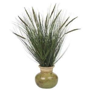   Natural 27 Inch Grass w/Mini Cattails Silk Plant