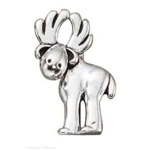  Sterling Silver Comical Moose Charm: Jewelry