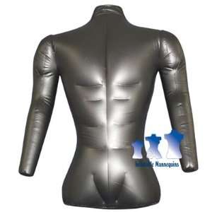  Inflatable Mannequin, Male Torso with Arms Black