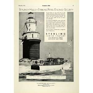  1931 Ad Sterling Petrel Boat Engine Vinyard Ship Building 