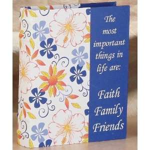   Floral Message Book Box Cover   Faith Family Friends: Home & Kitchen