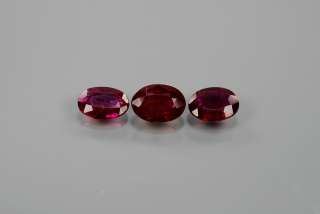 RARE Natural Gem 1.05ct 3pcs Oval UNHEATED UNTREATED Deep Red RUBY 