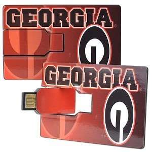   Georgia Bulldogs Credit Card Style Flash Drive (Red/White): Automotive