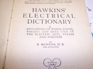 SI568 Vintage 1921 Hawkins Electrical Dictionary  
