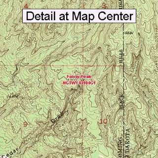   Topographic Quadrangle Map   Fanny Peak, Wyoming (Folded/Waterproof