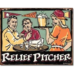  Relief Pitcher Retro Tin Sign