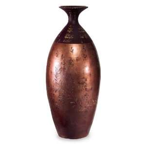  22 Ceramic Cortona Copper Vase with Floral Pattern