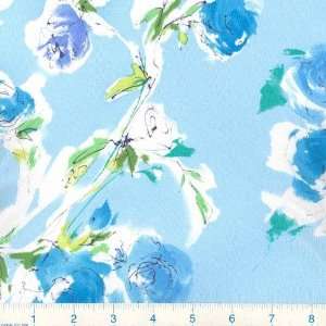  54 Wide Cotton Cambric Summer Floral Sky Fabric By The 