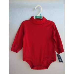   Boys Long sleeve Cotton Knit Turtleneck Bodysuit Red 6 Months: Baby