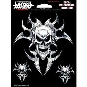  Lethal Threat Cyborg Skull 6 X 8 Decal Sheet Automotive