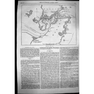  1863 MAP SIMONOSEKI BAY JAPAN BOOZEN SIMONOSEKI NAGATO 
