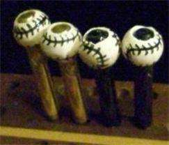 Cribbage Board Pegs Hand Painted Ceramic Baseball COOL!  