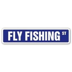  FLY FISHING Street Sign rods reel lures fisherman Patio 