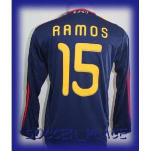 SPAIN AWAY WC SERGIO RAMOS 15 LONG SLEEVE FOOTBALL SOCCER JERSEY LARGE 