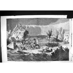  1856 Inundation Lyons France Floods Gustave Dore Antique 