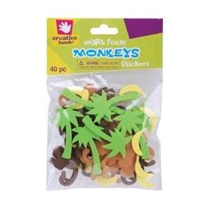  Fibre Craft Foam Stickers 40/Pkg Monkey/Banana/Palm 7477 