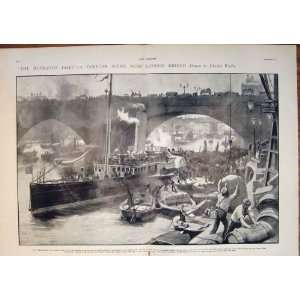   London Bridge HusbandS Boat Wyllie Thames River 1900: Home & Kitchen