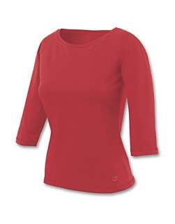    Cotton 3/4 Sleeve Boat Neck Womens T Shirt   style 24621  