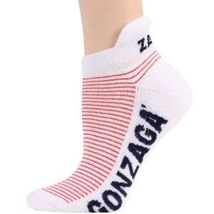 Gonzaga Bulldogs Ladies White Red Striped Ankle Socks