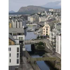  Old Town and Harbour at Alesund, Norway, Scandinavia 