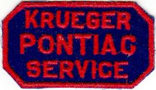 1940s Krueger Pontiac Service Uniform Patch  