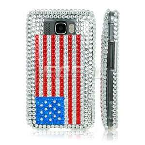     USA AMERICAN FLAG 3D CRYSTAL BLING CASE FOR HTC HD2 Electronics