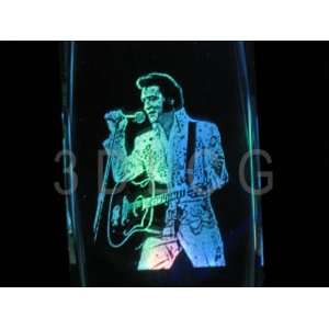  Elvis Presley 2D Laser Etched Portrait Crystal S H 