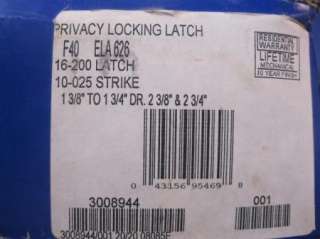 SCHLAGE PRIVACY LOCKING LATCH F40 ELA 626 NEW  