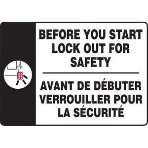 BEFORE YOU START LOCK OUT FOR SAFETY (BILINGUAL FRENCH   AVANT DE D 