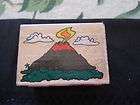 Rubber Stamp Dinosaur Lair Ancient Pre Historic Volcano Forest Cloud 
