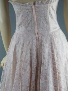 VTG 80s GUNNE SAX pink lace dress PARTY PROM COCKTAIL BUSTIER TULLE 