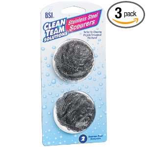   Team Solutions Stainless Steel Scourers, 12 Count Boxes (Pack of 3