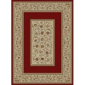     6230 Floral Border Area Rug   67 x 96   Red