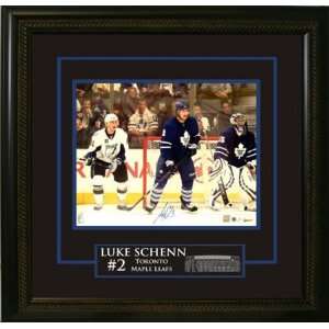  Luke Schenn signed 16 X 20 Etched Mat Maple Leafs vs 